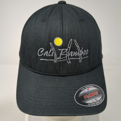 Flexfit Baseball Cap Black XL Cali Bamboo Hat Embroidered Logo Stretch Fit