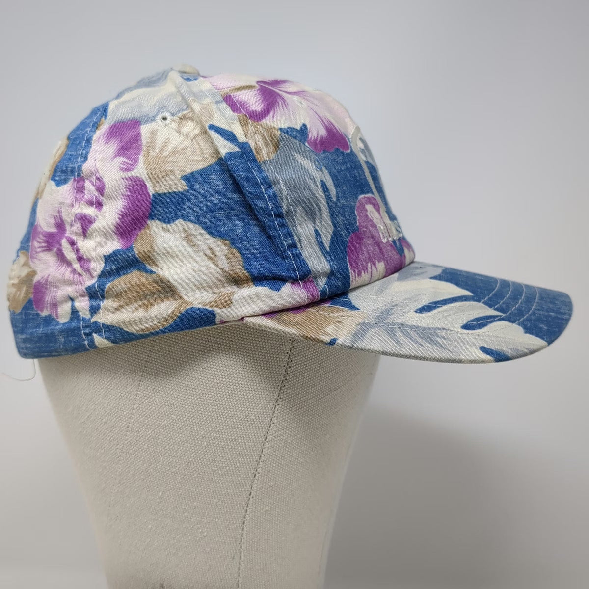 Ducks Unlimited Trucker Hat Blue Floral Print Snapback One Size Embroidered