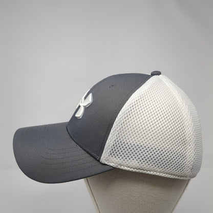 Under Armour Golf Fitted Mesh Back Hat Gray M/L Colorblock Embroidered