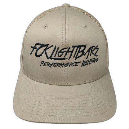 Yupoong Trucker Hat Beige One Size FCKLIGHTBARS Performance Lighting Mesh Back