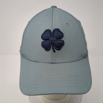 Live Lucky Fitted Hat Gray S/M Embroidered Vented Holes 6 Panel Black Clover