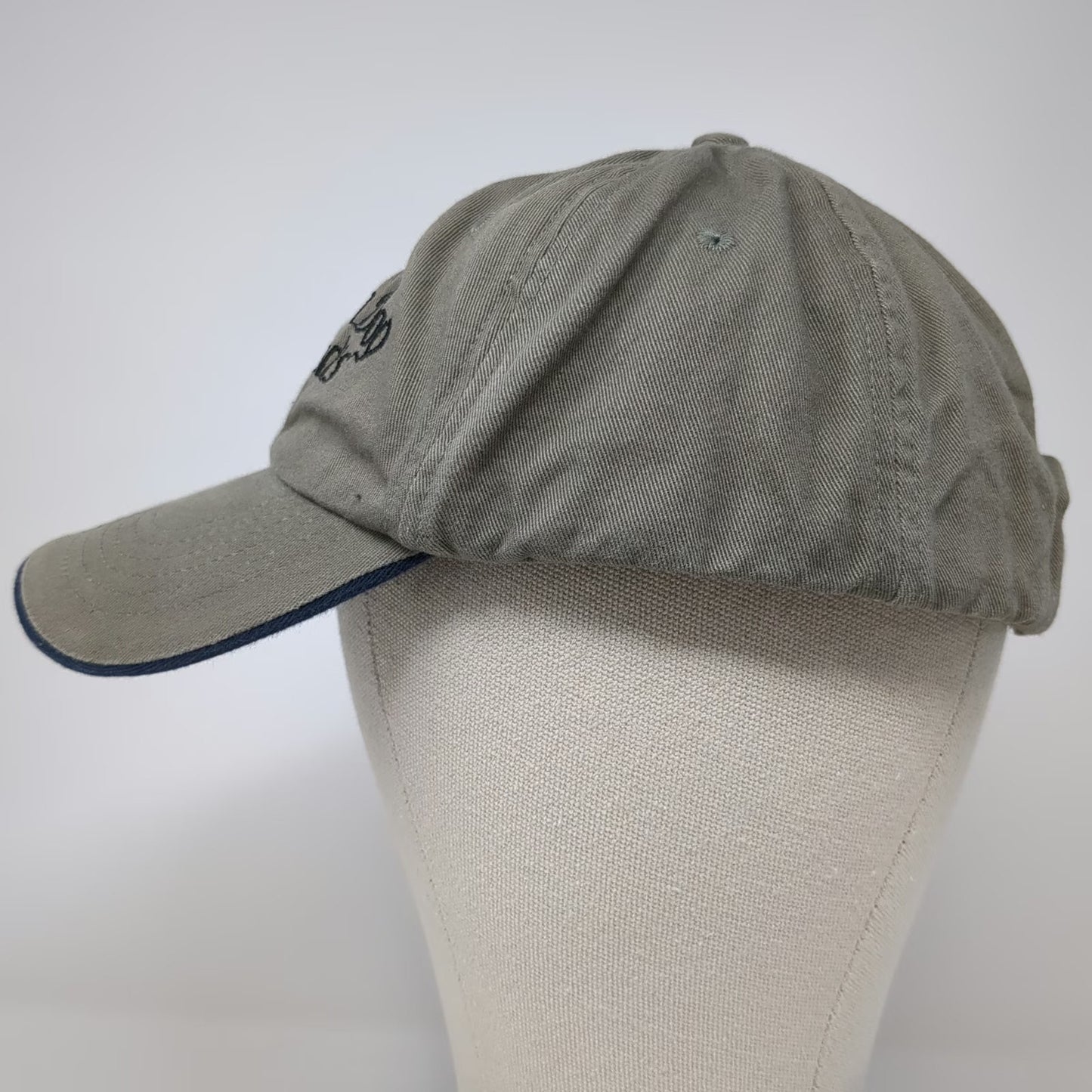Mountain Boy Sledworks Baseball Cap Brown One Size Strapback Hat Blue Trim Sewn