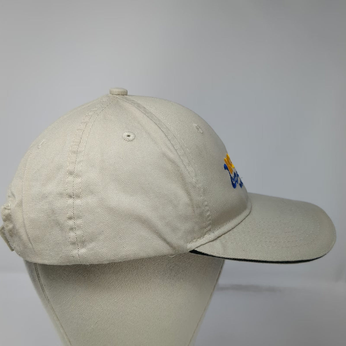Port & Company Baseball Cap Beige Blue Yellow One Size Strapback Water Park Hat