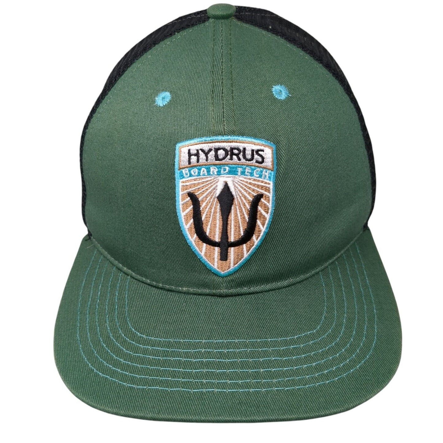 Hydrus Board Tech Snapback Trucker Hat Green One Size Mesh Back 6 Panel