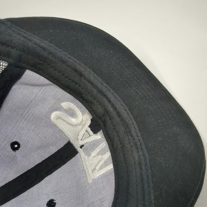 Apollo Trucker Hat Black One Size SAM Logo Snapback Mesh Back Structured Cap