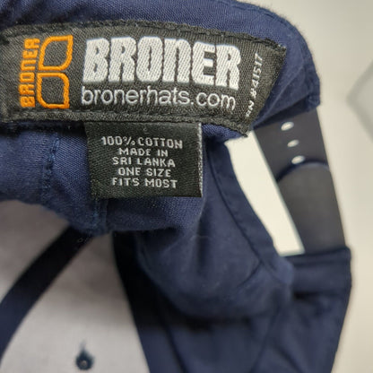 Broner Snapback Hat Blue OSFM Adjustable Vented Holes 6 Panel Blank Cotton
