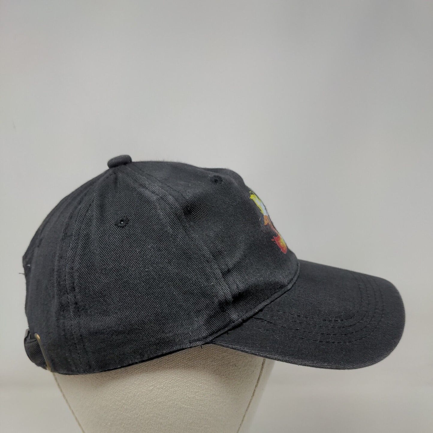 Fox Slideback Hat Black One Size Adjustable Vent Holes 6 Panel
