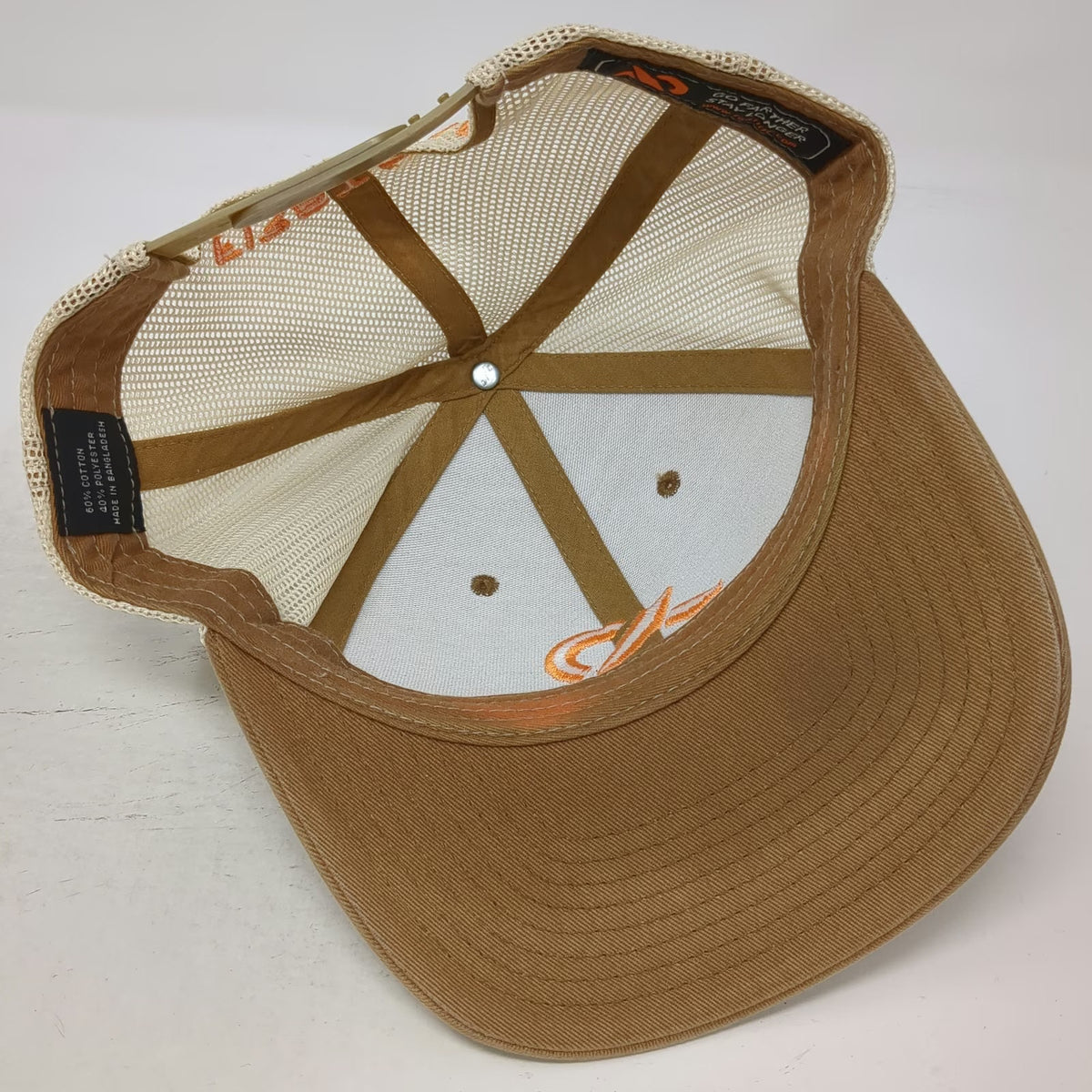 First Lite Trucker Hat Beige One Size Snapback Mesh Embroidered Hunting Logo