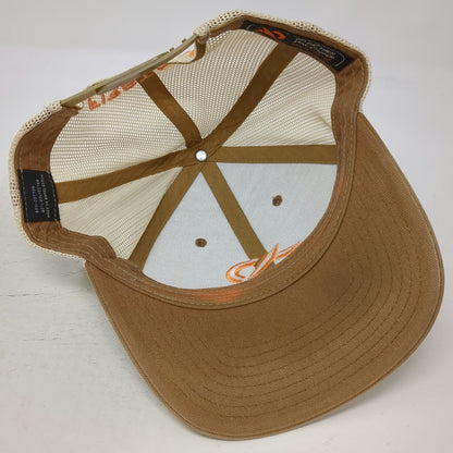 First Lite Trucker Hat Beige One Size Snapback Mesh Embroidered Hunting Logo