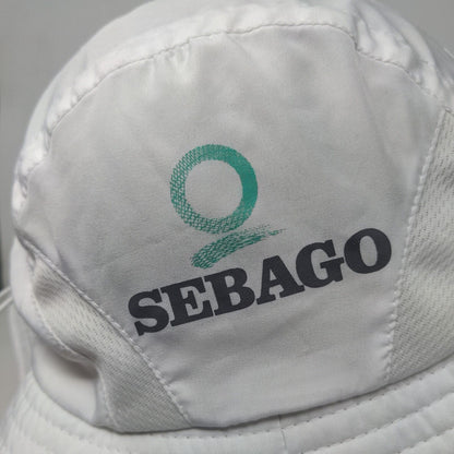Sebago Men's Wide Brim Sun Hat White Size OS Graphic Quantum Logo Polyester