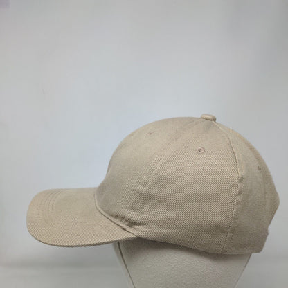 Unbranded Strapback Hat Tan One Size Solid Adjustable Blank 6 Panel