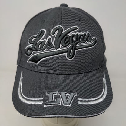 Unbranded Men's Strapback Hat Gray Adjustable Embroidered Logo Las Vegas