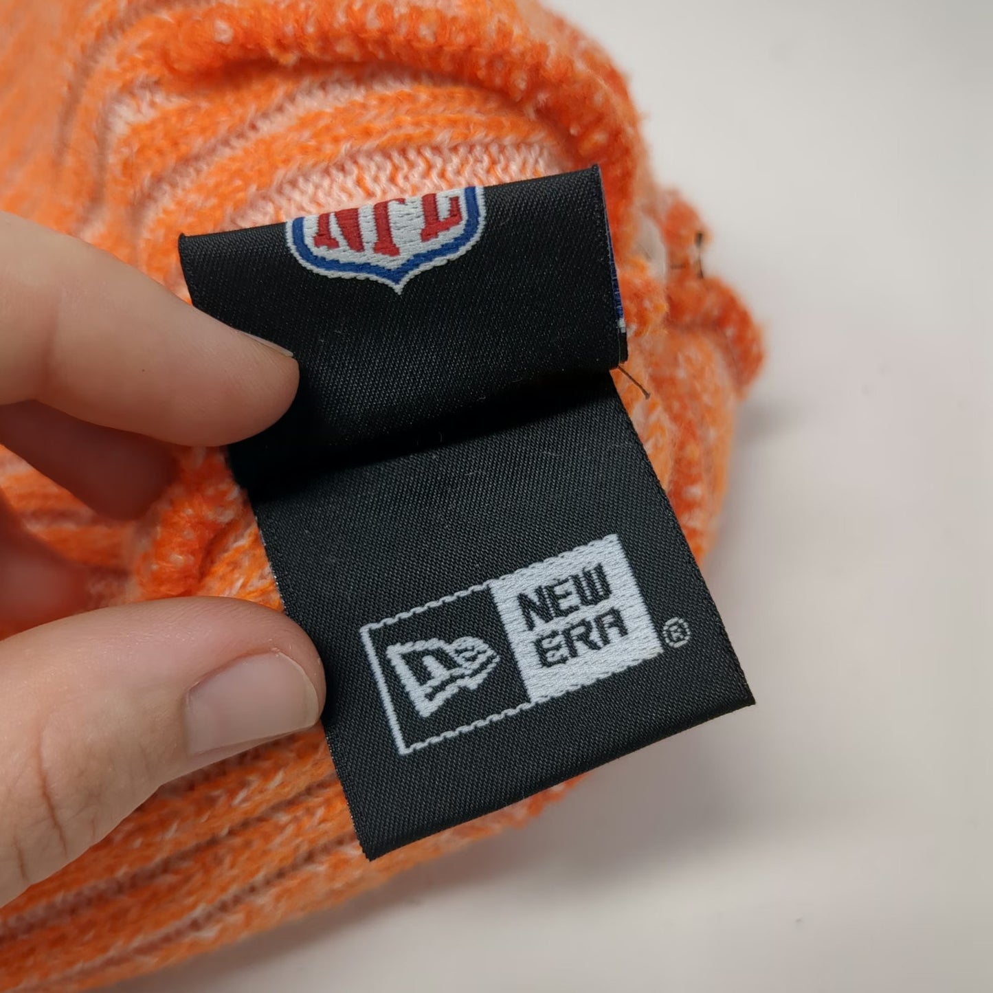 Denver Broncos NFL New Era Beanie Orange Blue White One Size Pom Patch Knit Hat