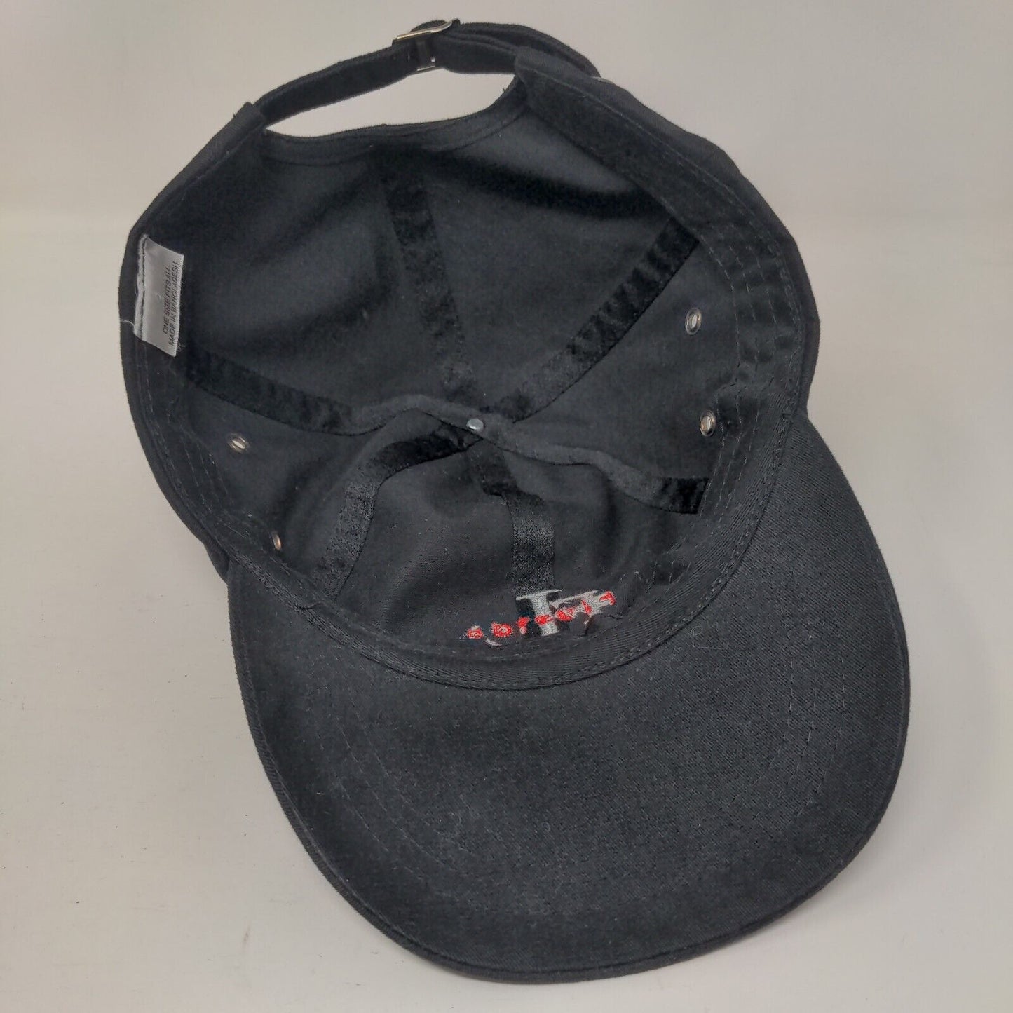 FL Florida Slideback Hat Black OSFA Adjustable Embroidered Vented Holes 6 Panel