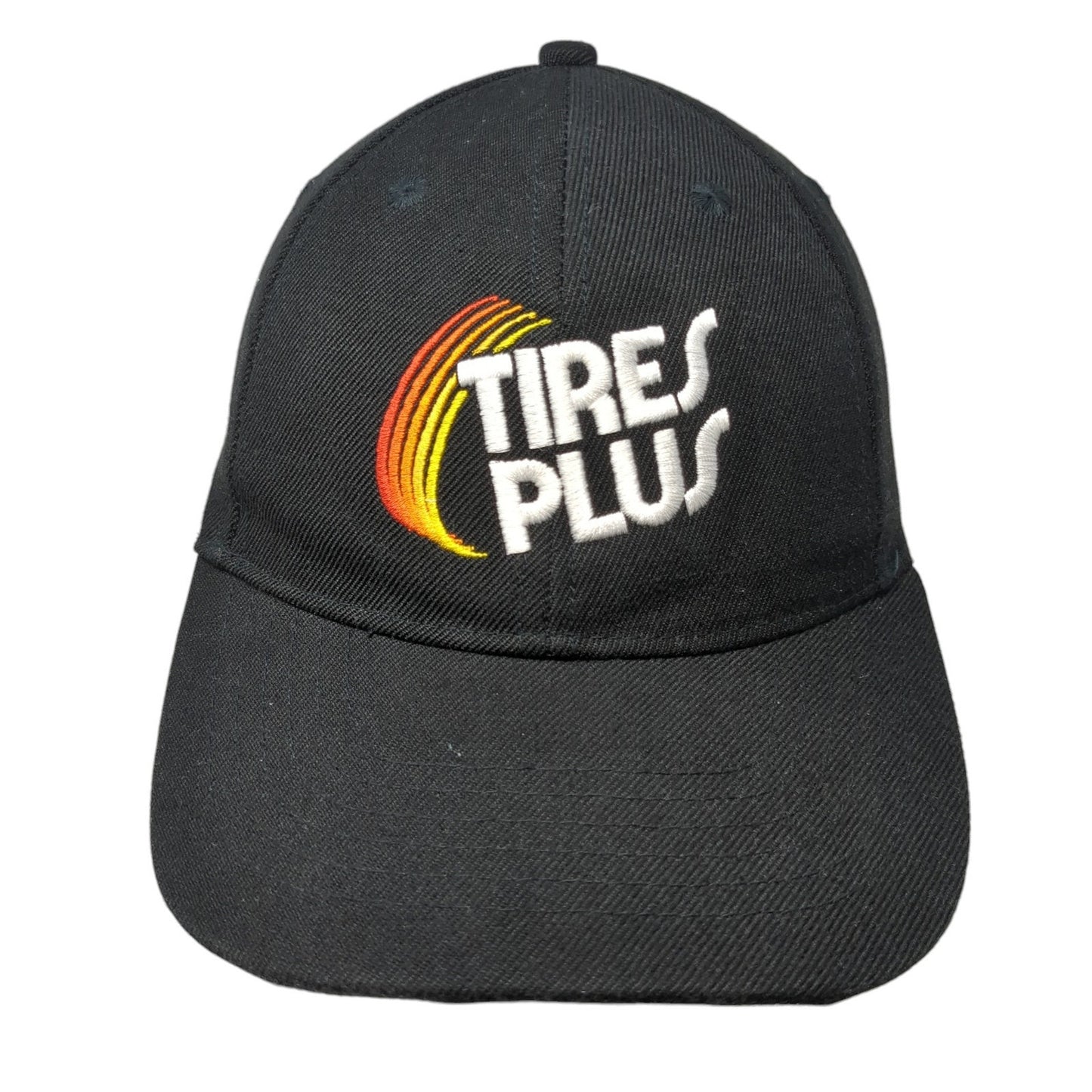 Tires Plus Strapback Hat Black Embroidered Logo Adjustable One Size