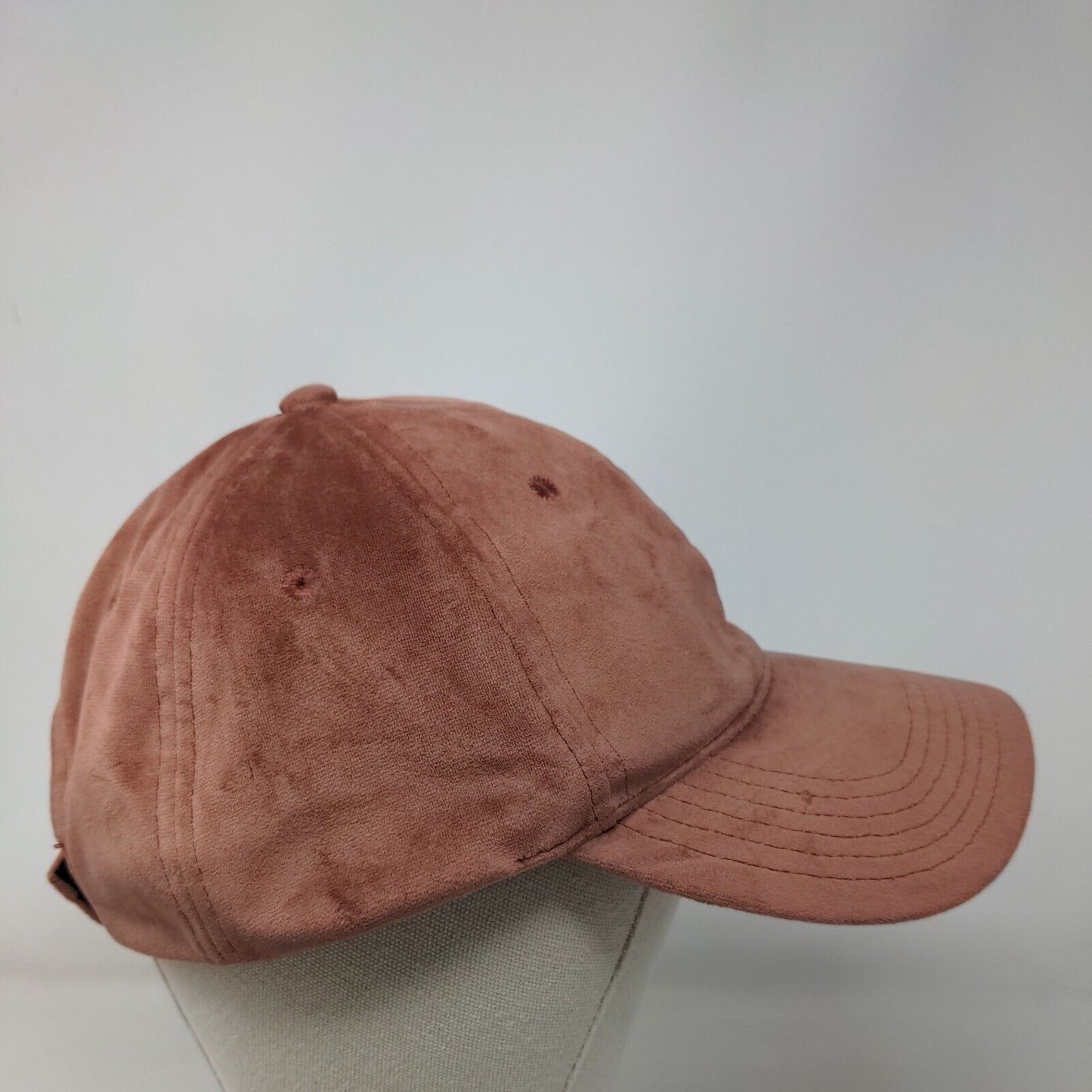 Unbranded Strapback Suede Hat Pinkish-Brown One Size 6 Panel Blank