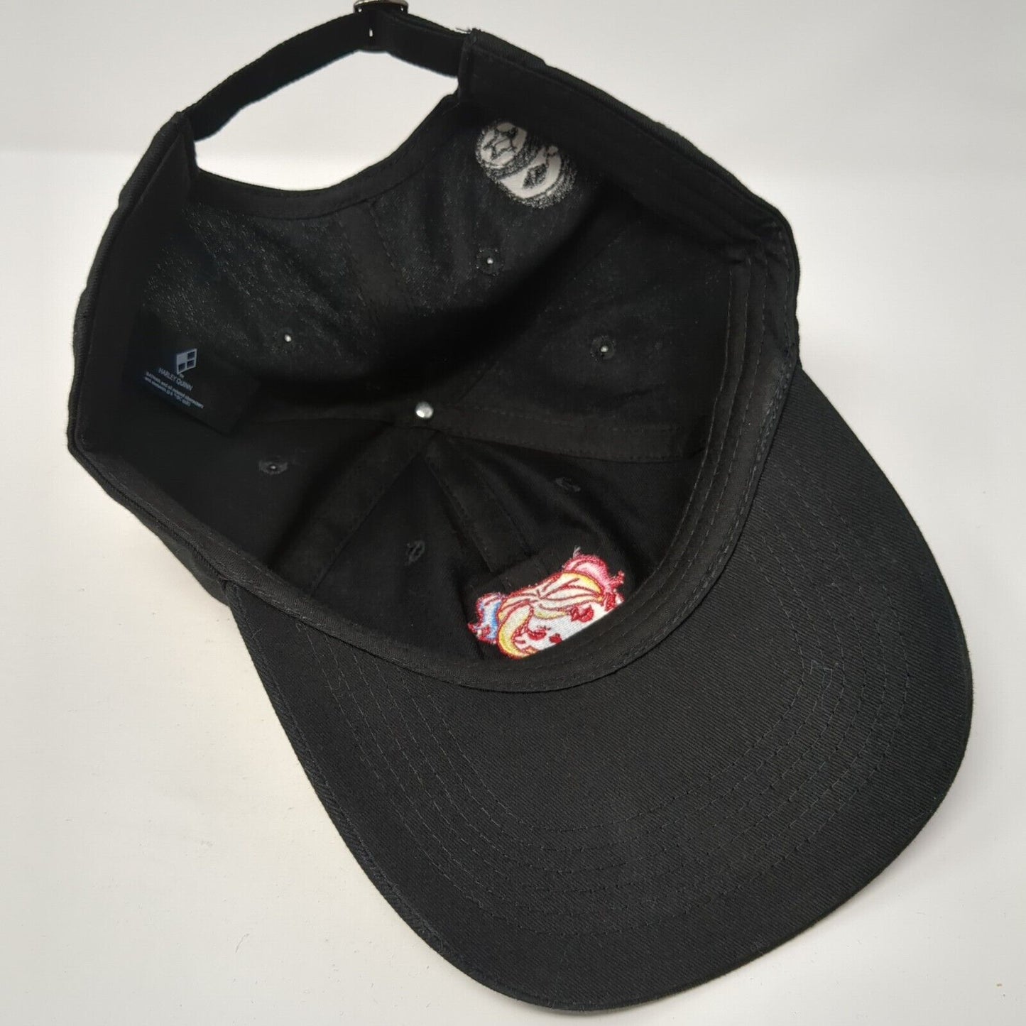 Harley Quinn Slideback Hat Black One Size Adjustable Embroidered Loot Crate