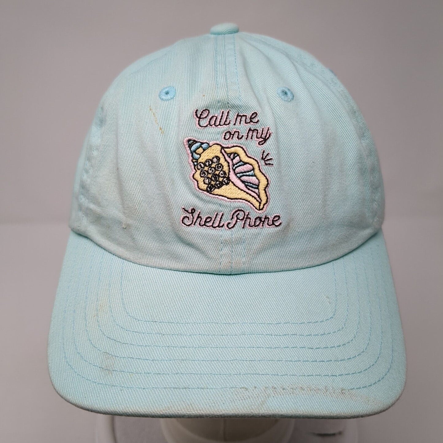 Call Me On My Shell Phone Slideback Hat Blue One Size Adjustable 6 Panel