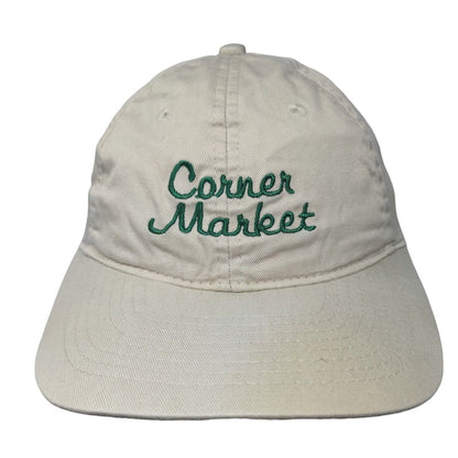 Corner Market Strapback Hat Tan One Size Embroidered Port & Company