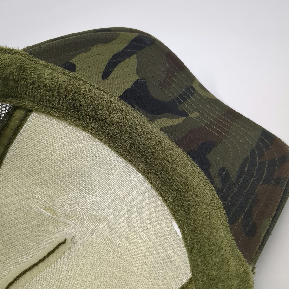 Otto Trucker Hat Green One Size Camo Mesh Snapback Fighter Jet Patch Rope