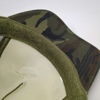 Otto Trucker Hat Green One Size Camo Mesh Snapback Fighter Jet Patch Rope