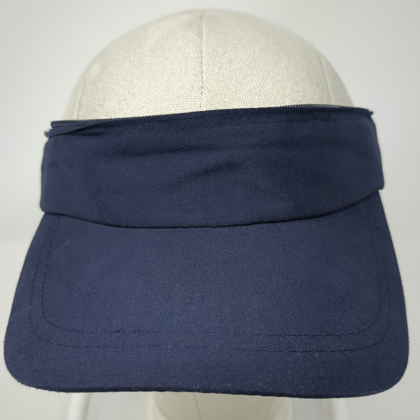 Blue Baseball Cap One Size Zip Off Convertible Visor Strapback Plain Solid Hat