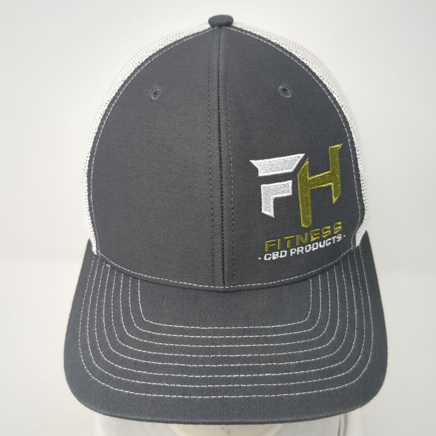 FH Fitness Snapback Trucker Hat Gray One Size Mesh Back Richardson