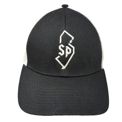 Adidas Trucker Hat Black One Size Stay Positive SP NJ Logo Snapback Mesh Hat