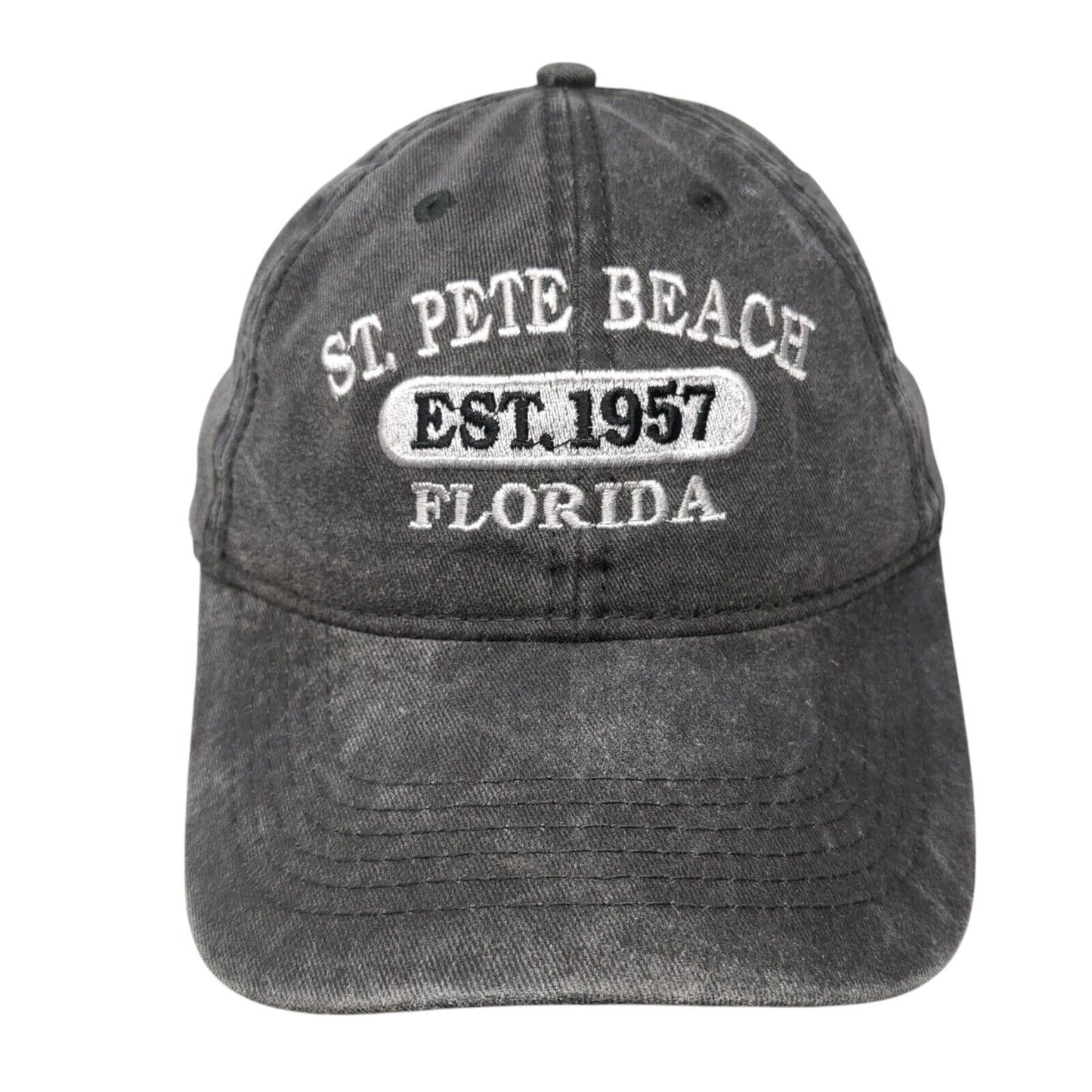 St. Pete Beach Florida Slideback Hat Gray One Size Adjustable 6 Panel