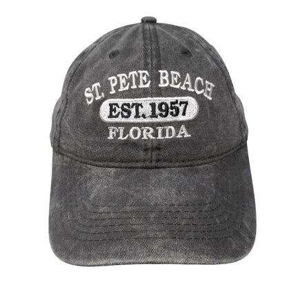 St. Pete Beach Florida Slideback Hat Gray One Size Adjustable 6 Panel