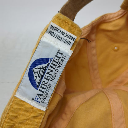 Fahrenheit Baseball Cap Yellow One Size Cesco Rentals Leather Slideback Hat