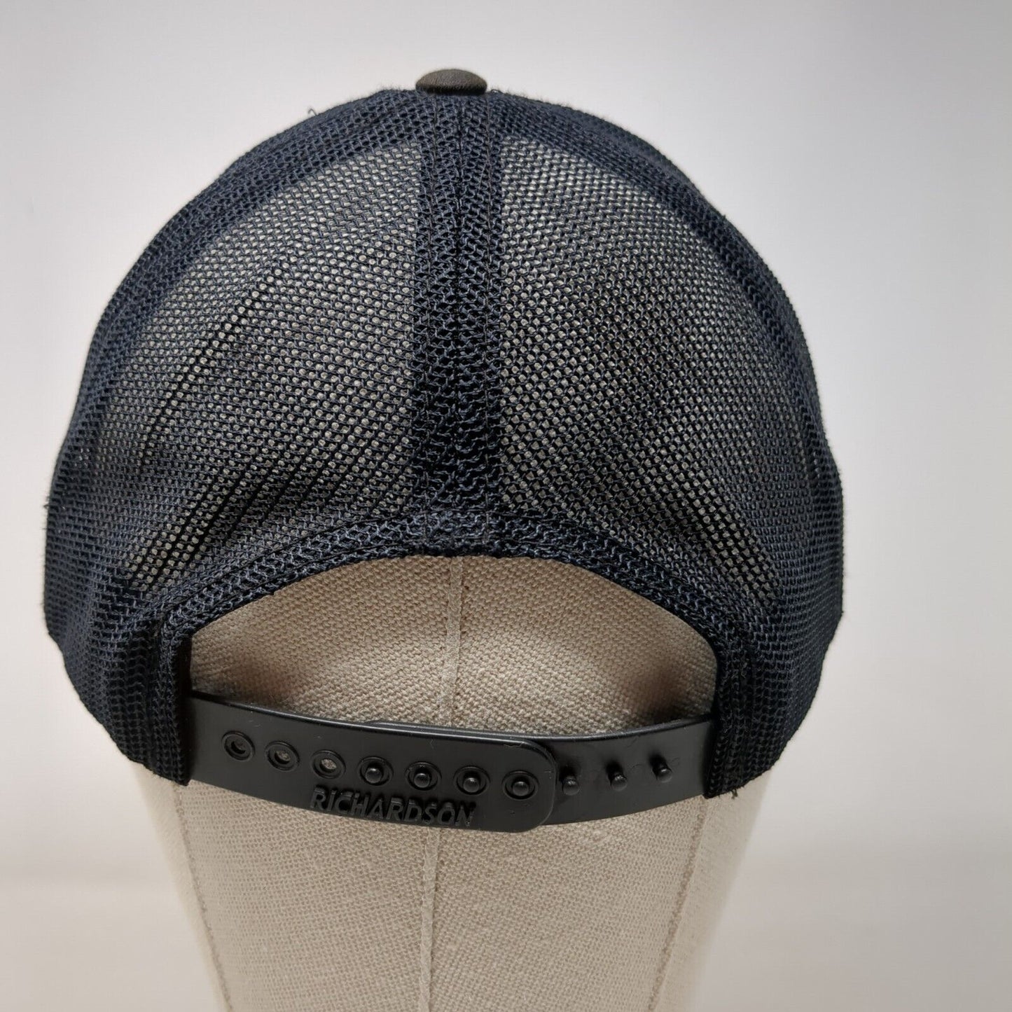 Richardson Snapback Trucker Hat Black OSFA Adjustable Embroidered Mesh Back