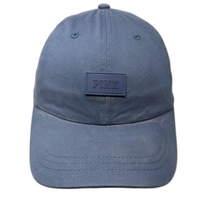 PINK Victoria's Secret Baseball Cap Blue OSFM Slideback Cotton Logo Strap Hat