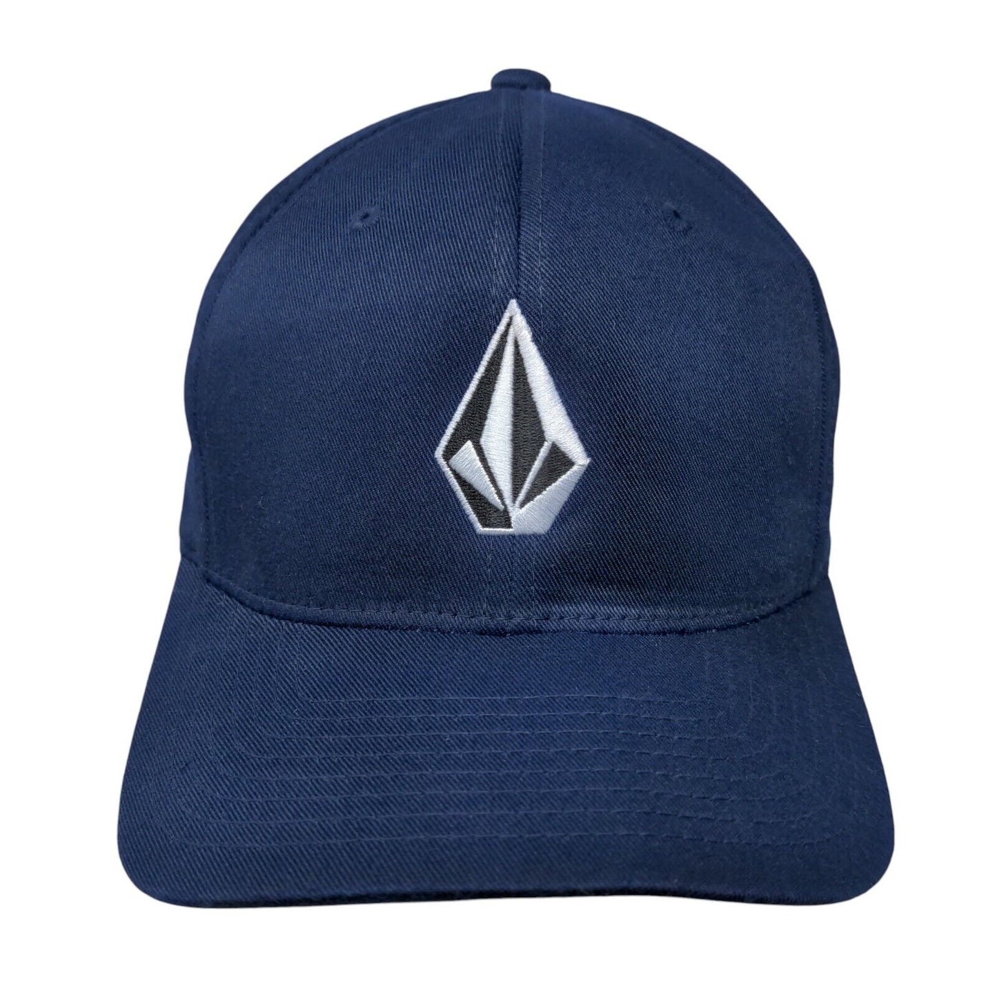 Volcom Fitted Hat Blue Size L/XL Flexfit Embroidered Vented Holes 6 Panel