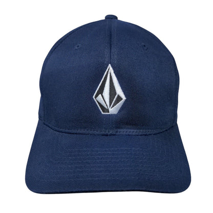 Volcom Fitted Hat Blue Size L/XL Flexfit Embroidered Vented Holes 6 Panel