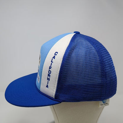 SeaWorld San Diego California Orca Whale Embroidered Blue Trucker Hat One Size