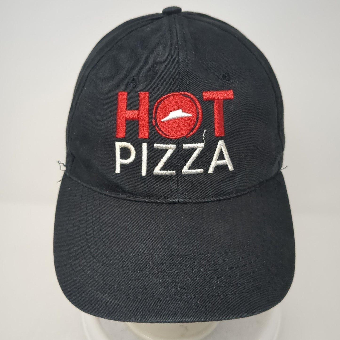 Hot Pizza Strapback Baseball Cap Black One Size Adjustable Embroidered 6 Panel