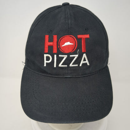Hot Pizza Strapback Baseball Cap Black One Size Adjustable Embroidered 6 Panel