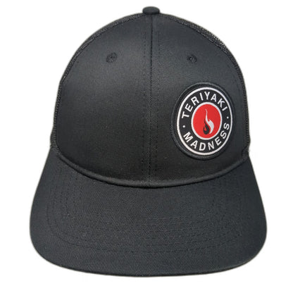 Trucker Hat Black One Size Teriyaki Madness Logo Patch Mesh Back Snapback