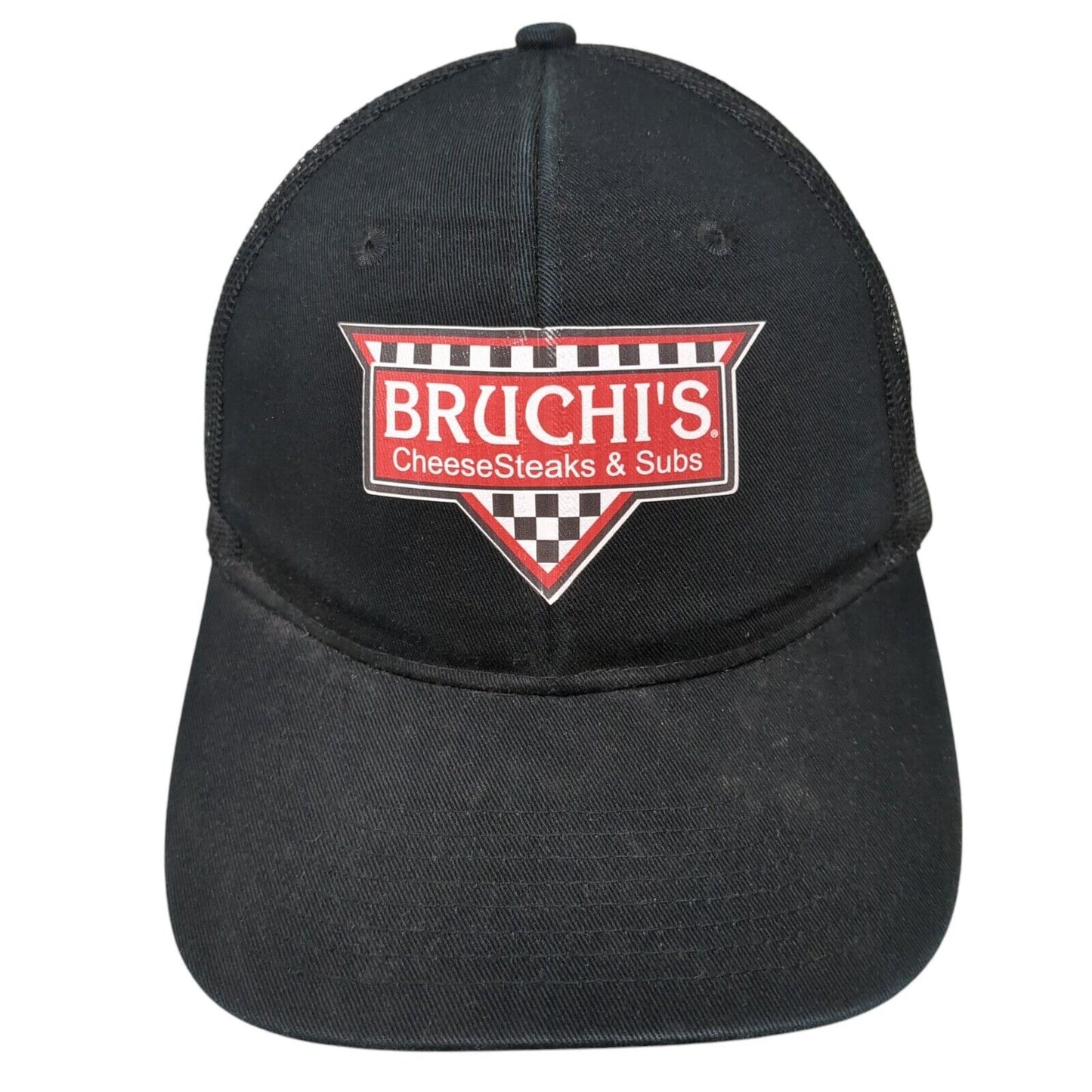 Bruchi's Snapback Trucker Hat Black One Size Adjustable Mesh Back Port Authority