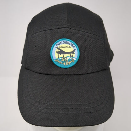 Ponderosa Aero Club Patch Strapback 5 Panel Hat Black One Size Ogio