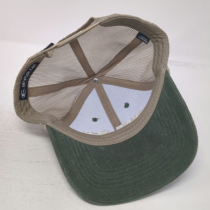 Outdoor Cap Trucker Hat Green Beige One Size Corduroy Mesh Rope Ranch Fuel