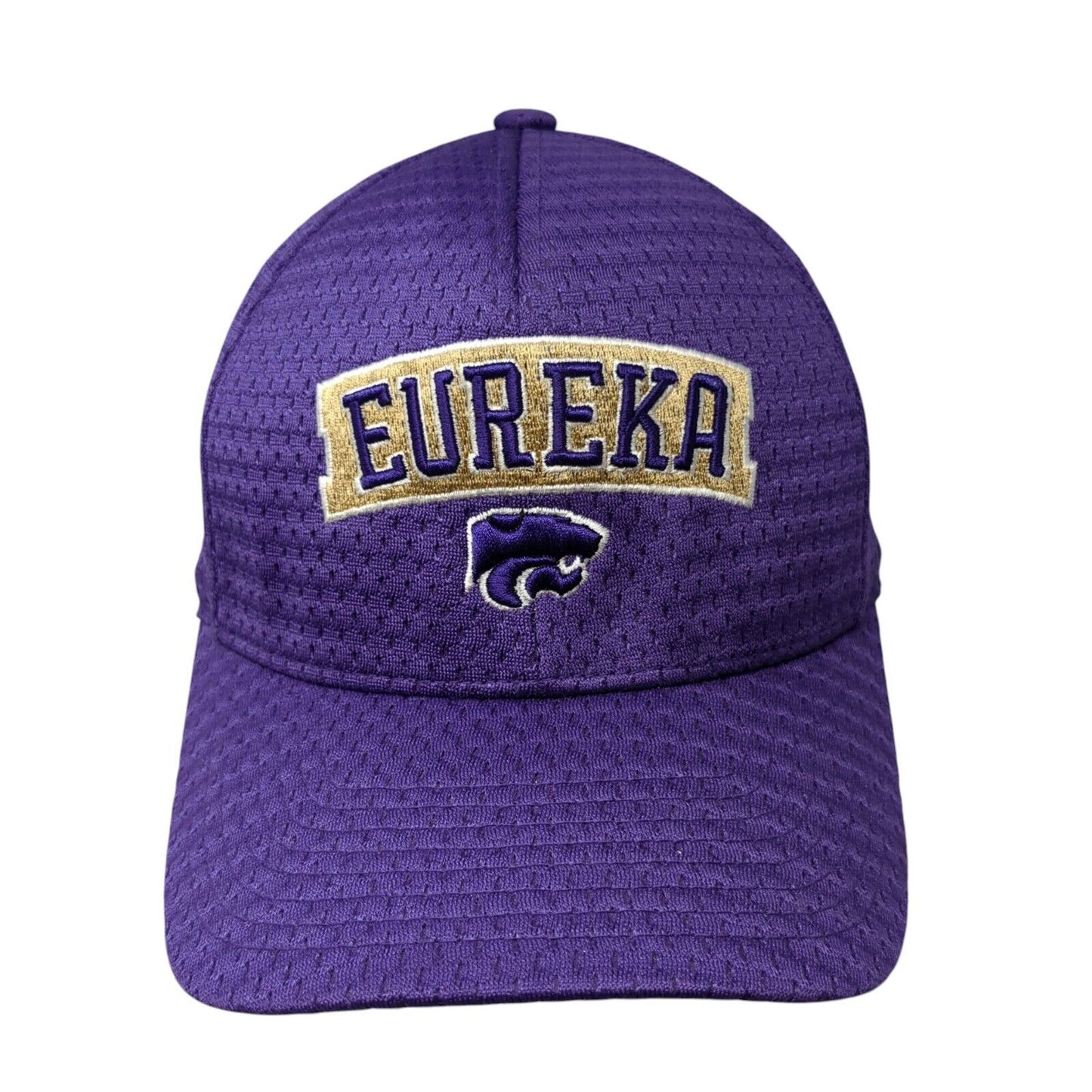 Eureka Wildcat Football Fitted Hat Purple One Size Flexfit Yupoong
