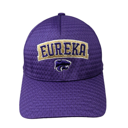 Eureka Wildcat Football Fitted Hat Purple One Size Flexfit Yupoong