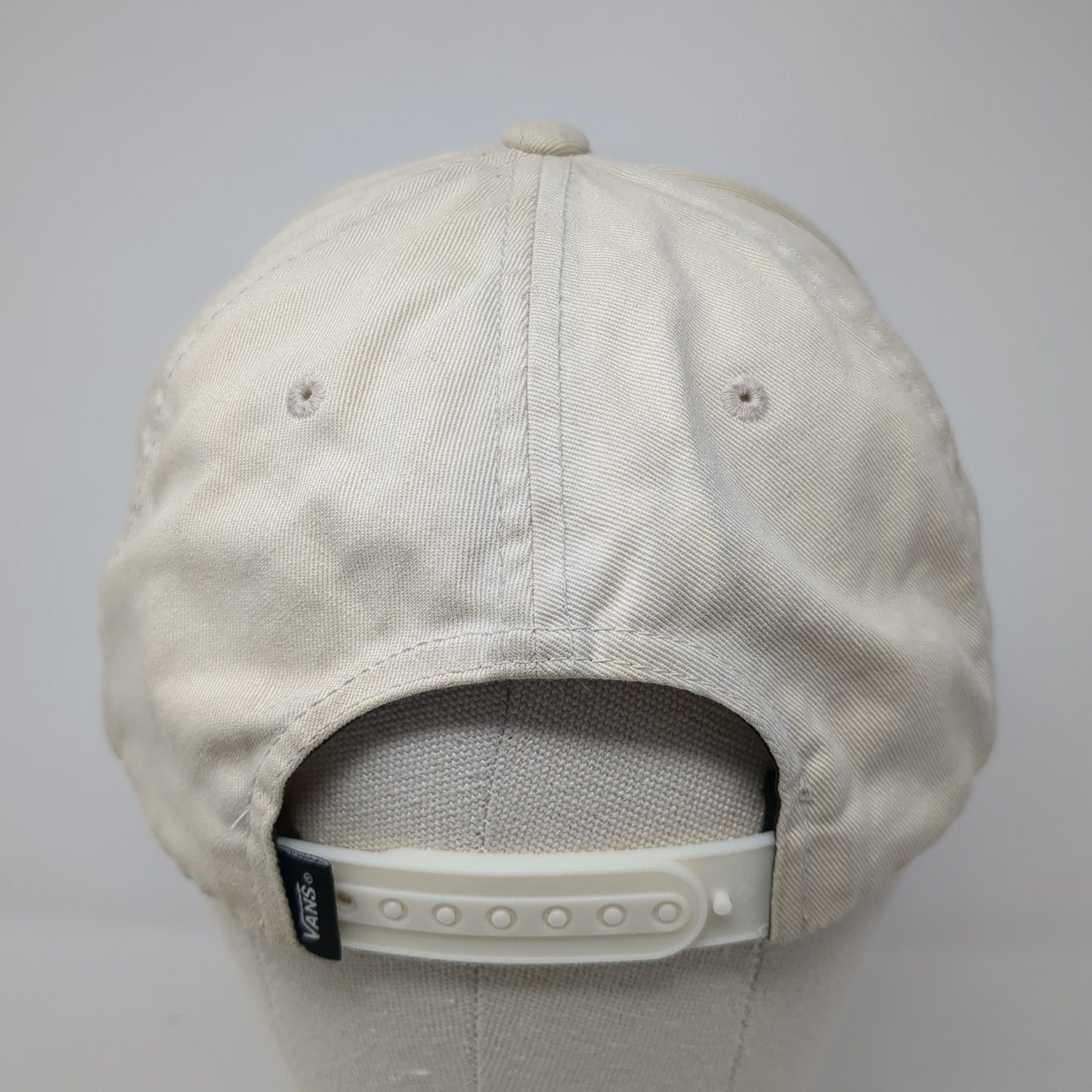 VANS Snapback Hat Beige One Size Adjustable Embroidered 6 Panel Polyester