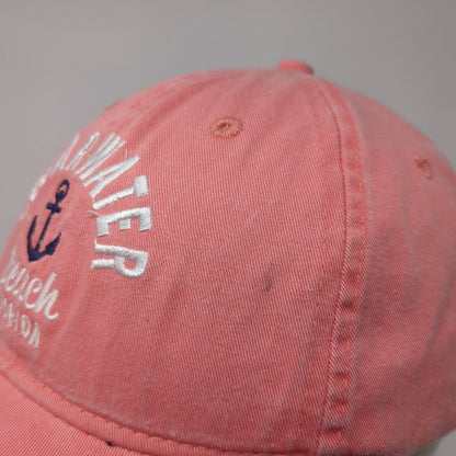 Clearwater Beach Florida Strapback Hat Pink One Size Adjustable 6 Panel