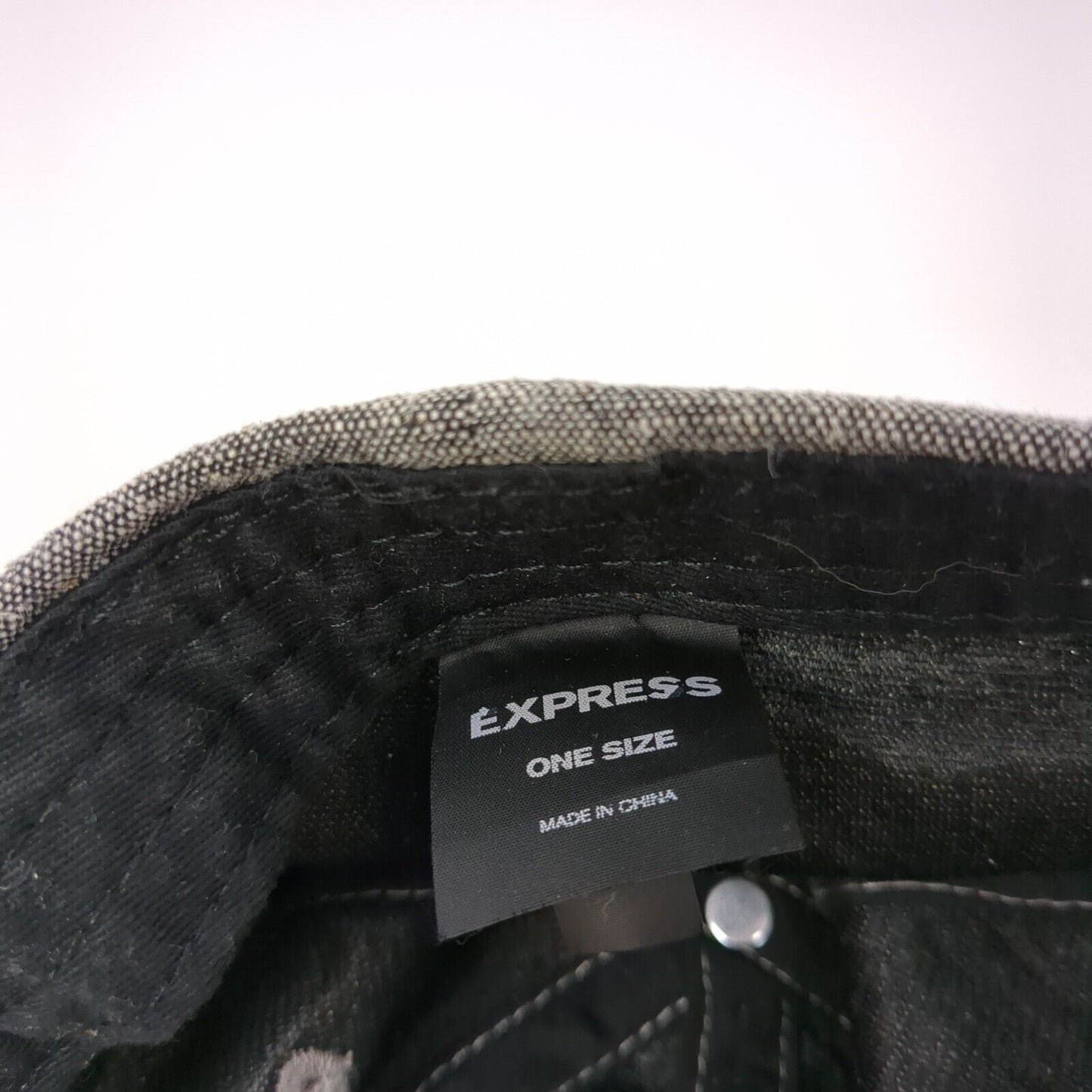 Express Slideback Hat Gray One Size Adjustable Embroidered Vented Holes 6 Panel