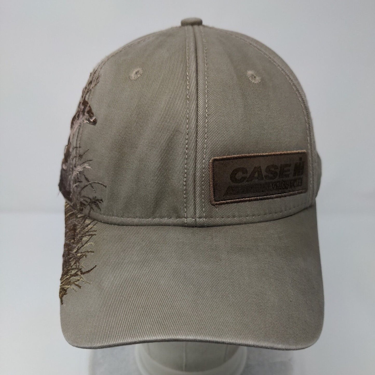 Case Agriculture Strapback Hat Tan OSFA Adjustable Embroidered Deer Wildlife