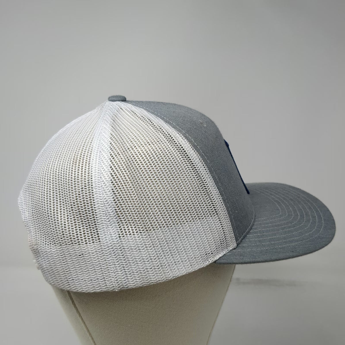Richardson 112 Trucker Hat Gray One Size Snapback Mesh Back Navigate Patch Cap