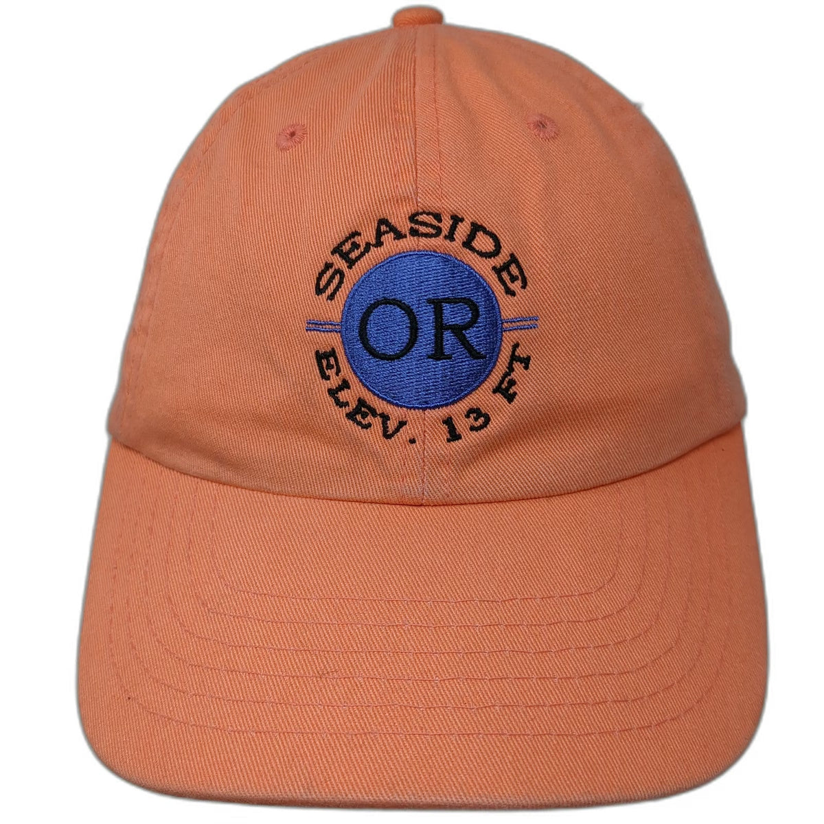 Rascals Baseball Cap Orange One Size Seaside Oregon Elev 13 FT Slideback Hat